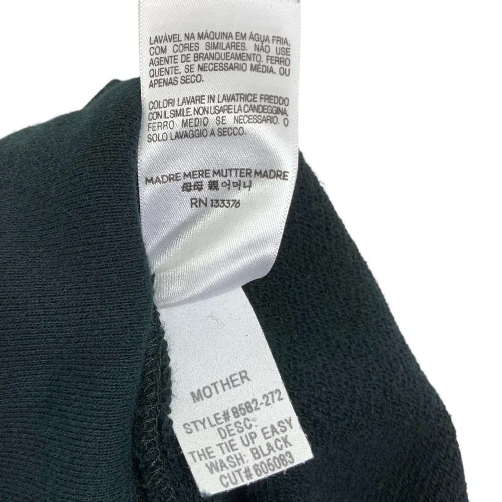 MOTHER The Tie Up Easy Sweatshirt Shoe Lace Top Black Size Large B24 - Picture 10 of 12